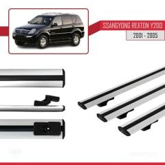 Ssangyong Rexton Y200 2001-2005 Arası ile uyumlu Basic Model Ara Atkı Tavan Barı GRİ 3 ADET