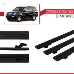 Ssangyong Rexton Y200 2001-2005 Arası ile uyumlu Basic Model Ara Atkı Tavan Barı SİYAH 3 ADET