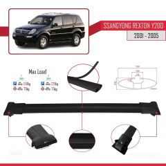 Ssangyong Rexton Y200 2001-2005 Arası ile uyumlu FLY Model Ara Atkı Tavan Barı SİYAH