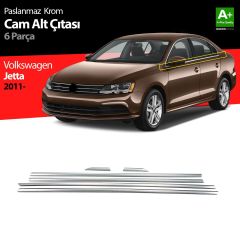 Volkswagen Jetta Uyumlu Krom Cam Çıta 6 Parça 2011 Üzeri