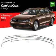 Volkswagen Jetta Uyumlu Krom Cam Üst Çıtası 6 Parça. 2011 Üzeri