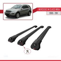 Mercedes M Class (W164) 2005-2011 Arası ile uyumlu ACE-1 Ara Atkı Tavan Barı SİYAH 3 ADET BAR