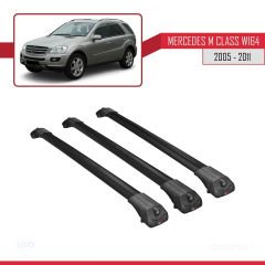 Mercedes M Class (W164) 2005-2011 Arası ile uyumlu ACE-1 Ara Atkı Tavan Barı SİYAH 3 ADET BAR