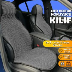 Skoda Kodiaq Uyumlu Koltuk Kılıfı Minder Füme 2+1 Ön Arka Set