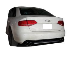 Audi A4 Uyumlu B8 2008 - 2012 S4 Arka Tampon Eki - Difüzör ( Plastik)