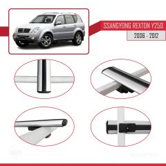 Ssangyong Rexton Y250 2006-2012 Arası ile uyumlu Basic Model Ara Atkı Tavan Barı GRİ 3 ADET