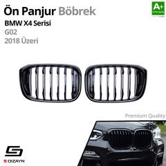 S-Dizayn Bmw X4 G02 Ön Panjur Böbrek Parlak Siyah Piano Black Düz Model 2018 Üzeri