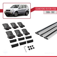 Ssangyong Rexton Y250 2006-2012 Arası ile uyumlu FLY Model Ara Atkı Tavan Barı GRİ 3 ADET BAR