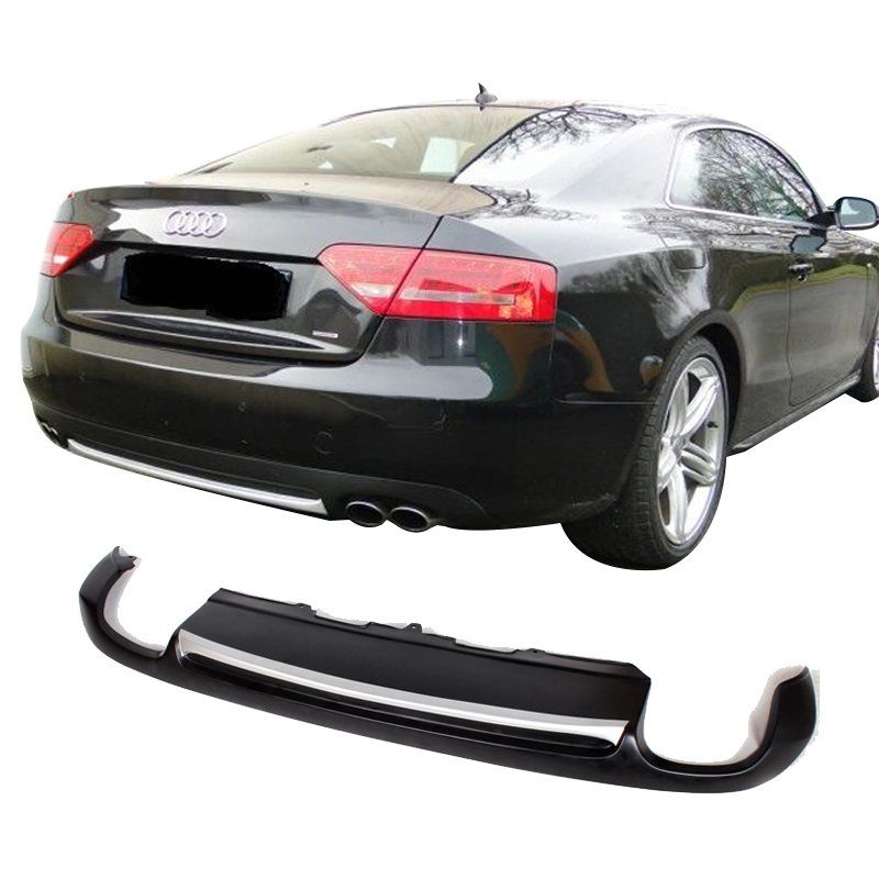 Audi A5 Uyumlu 8P3 Coupe 2012 - 2016 Arka Tampon Eki - Difüzör (Plastik)