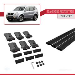 Ssangyong Rexton Y250 2006-2012 Arası ile uyumlu FLY Model Ara Atkı Tavan Barı SİYAH 3 ADET BAR