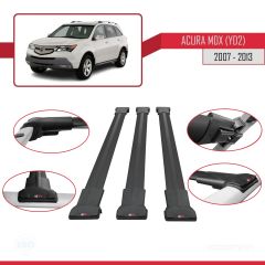 Acura MDX (YD2) 2007-2013 Arası ile Uyumlu FLY Model Ara Atkı Tavan Barı SİYAH 3 ADET BAR