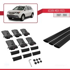 Acura MDX (YD2) 2007-2013 Arası ile Uyumlu FLY Model Ara Atkı Tavan Barı SİYAH 3 ADET BAR