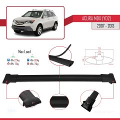 Acura MDX (YD2) 2007-2013 Arası ile Uyumlu FLY Model Ara Atkı Tavan Barı SİYAH 3 ADET BAR