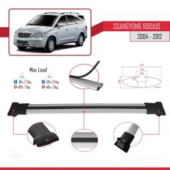 Ssangyong Rodius 2004-2012 Arası ile Uyumlu FLY Model Ara Atkı Tavan Barı GRİ 3 ADET BAR