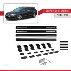 Volkswagen Passat (B6) VARIANT 2005-2010 Arası ile uyumlu Basic Model Ara Atkı Tavan Barı SİYAH 3 ADET