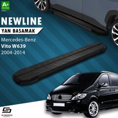 S-Dizayn Mercedes Vito W639 Uzun Şase NewLine Siyah Yan Basamak 253 Cm 2004-2014 A+ Kalite