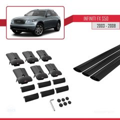 Infiniti FX (S50) 2003-2008 Arası ile Uyumlu FLY Model Ara Atkı Tavan Barı SİYAH 3 ADET BAR