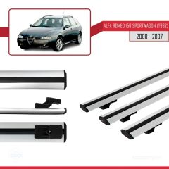 Alfa Romeo 156 Sportwagon (T932) 2000-2007 Arası ile uyumlu Basic Model Ara Atkı Tavan Barı GRİ 3 ADET