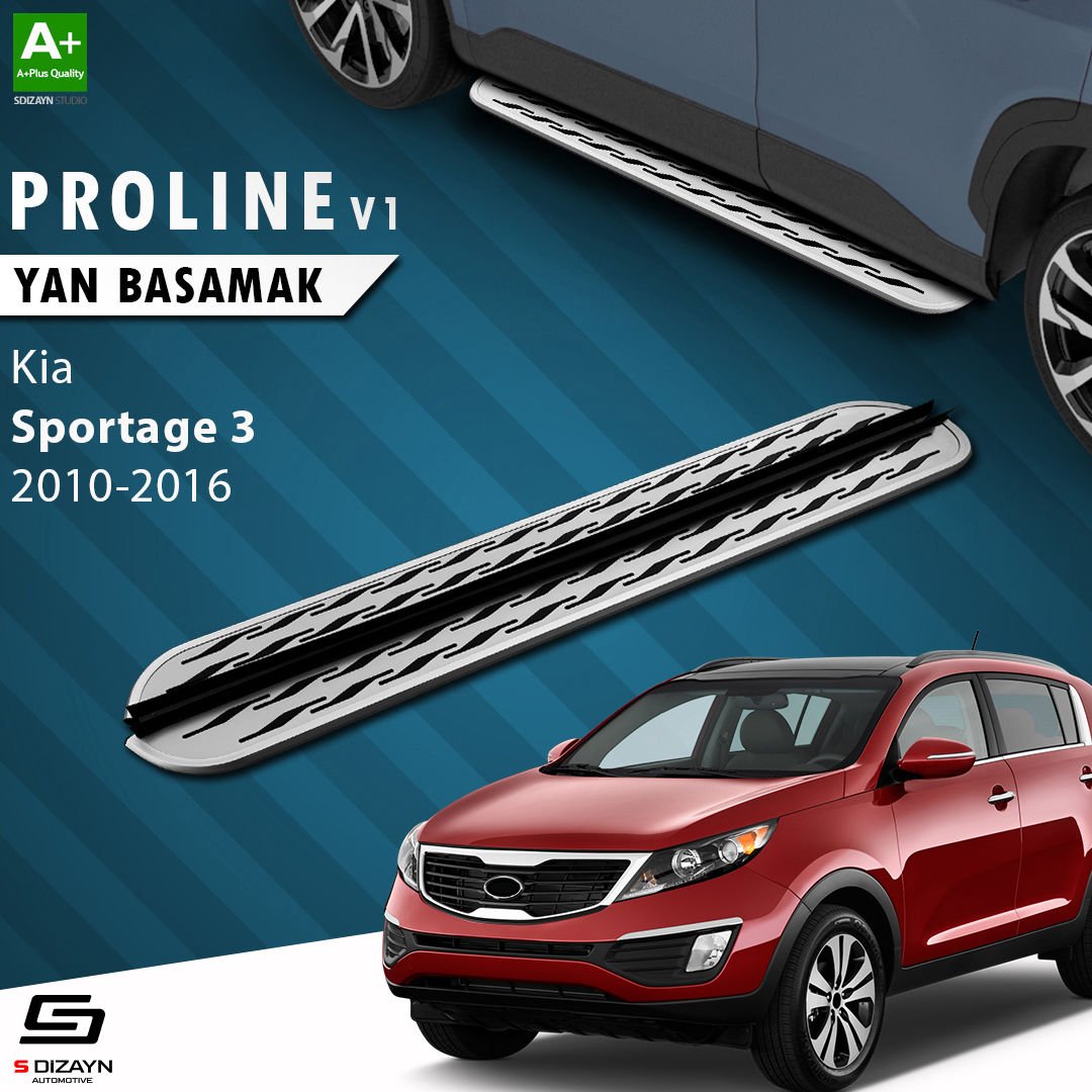 S-Dizayn Kia Sportage 3 OEM Still Pro V2 Aluminyum Yan Basamak 173 Cm 2010-2014