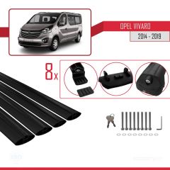 Opel Vivaro 2014-2019 Arası ile uyumlu ACE-1 Ara Atkı Tavan Barı SİYAH 4 ADET BAR