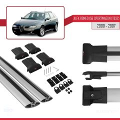Alfa Romeo 156 Sportwagon (T932) 2000-2007 Arası ile Uyumlu FLY Model Ara Atkı Tavan Barı GRİ