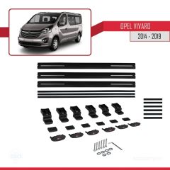 Opel Vivaro 2014-2019 Arası ile uyumlu Basic Model Ara Atkı Tavan Barı SİYAH 3 ADET