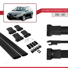 Alfa Romeo 156 Sportwagon (T932) 2000-2007 Arası ile Uyumlu FLY Model Ara Atkı Tavan Barı SİYAH