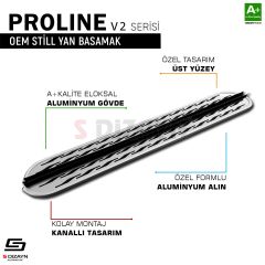 S-Dizayn Nissan Qashqai 2 OEM Still Pro V2 Aluminyum Yan Basamak 173 Cm 2014-2021