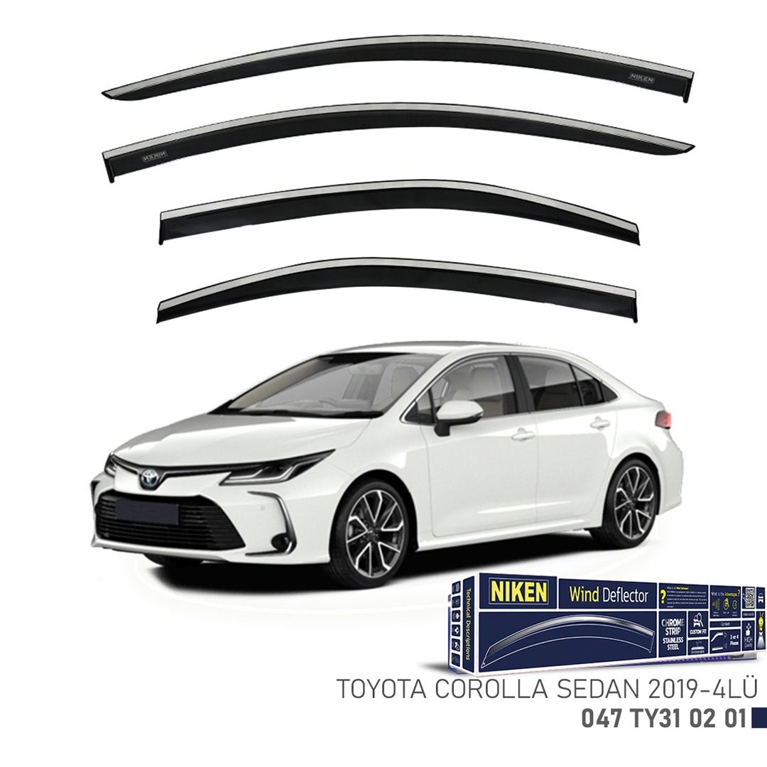 Niken Toyota Uyumlu Corolla Sedan Kromlu Cam Rüzgarlığı 2019 - 2021