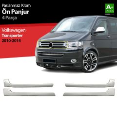 Volkswagen T5 Uyumlu Transporter Krom Ön Panjur 4 Parça 2010 Üzeri