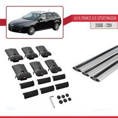 eo 159 SPORTWAGON 2006-2011 Arası ile Uyumlu FLY Model Ara Atkı Tavan Barı GRİ 3 ADET BAR