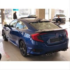 Honda Civic Uyumlu Fc5 2016-2020 Difüzör 4 Egzoz Piano Black