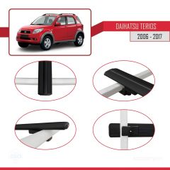 Daihatsu Terios 2006-2017 Arası ile uyumlu Basic Model Ara Atkı Tavan Barı SİYAH 3 ADET