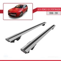 Alfa Romeo 159 SPORTWAGON 2006-2011 Arası ile uyumlu HOOK Model Anahtar Kilitli Ara Atkı Tavan Barı GRİ