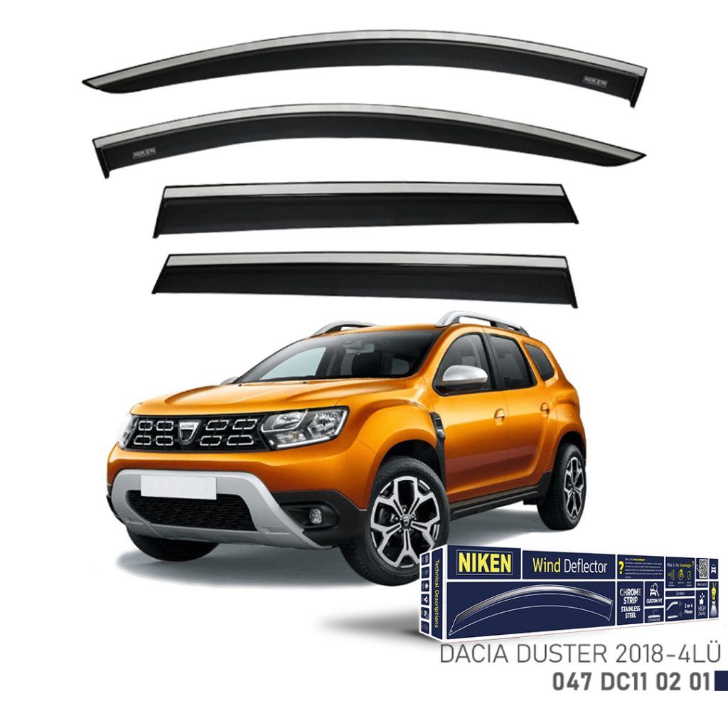 Niken Yeni Uyumlu Dacia Duster 2018 Sonrası Kromlu Cam Rüzgarlığı 4'Lü