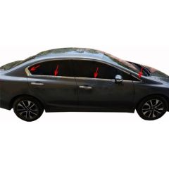 Honda Civic Uyumlu 9 Cam Çıtası 8 Parça Krom 2012 Ve Sonrası