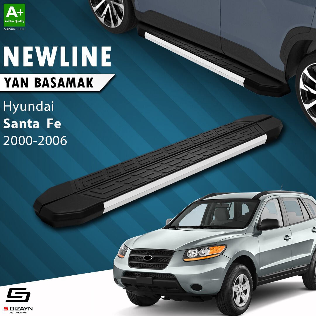 S-Dizayn Hyundai Santa Fe NewLine Aluminyum Yan Basamak 163 Cm 2000-2006 A+ Kalite