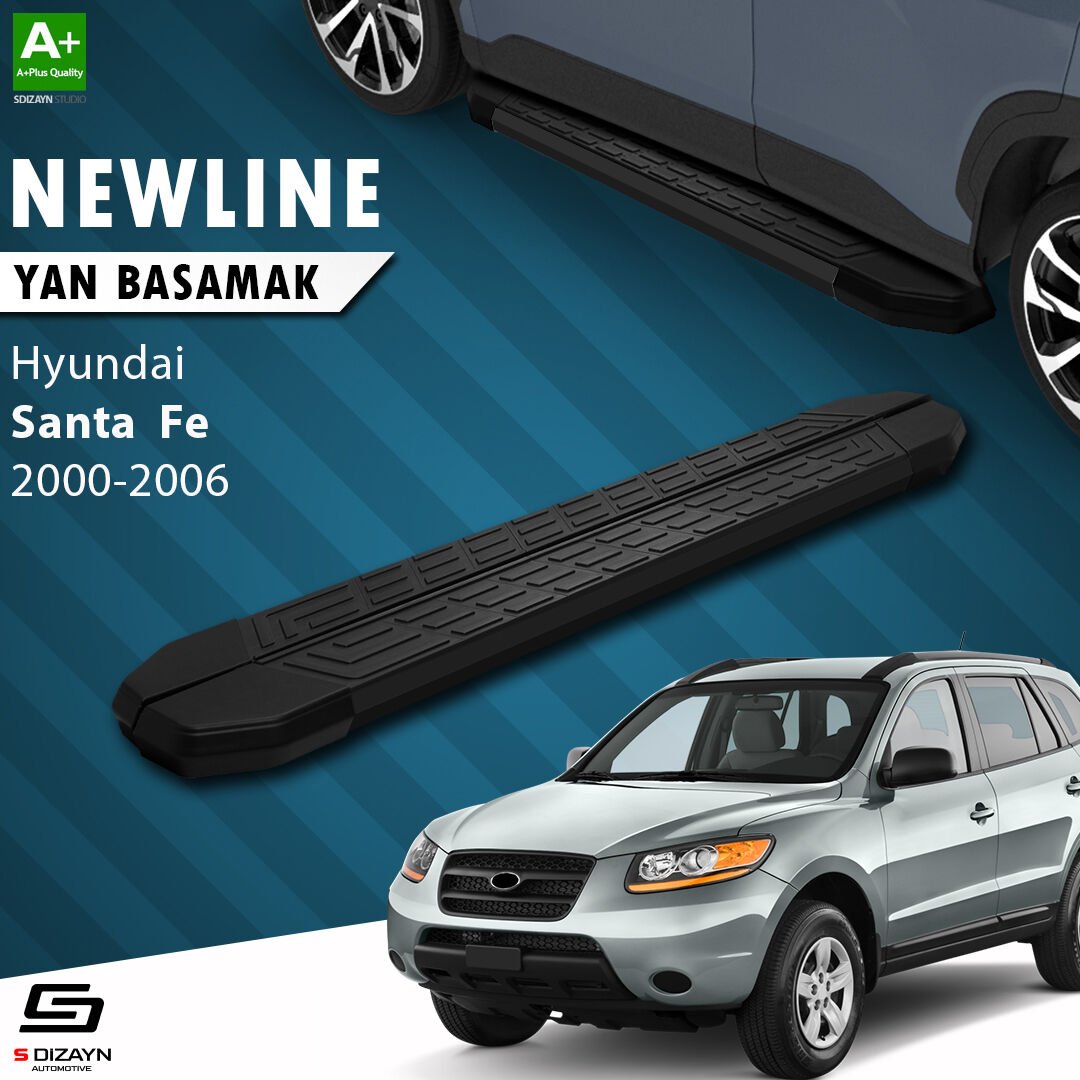 S-Dizayn Hyundai Santa Fe NewLine Siyah Yan Basamak 163 Cm 2000-2006 A+ Kalite