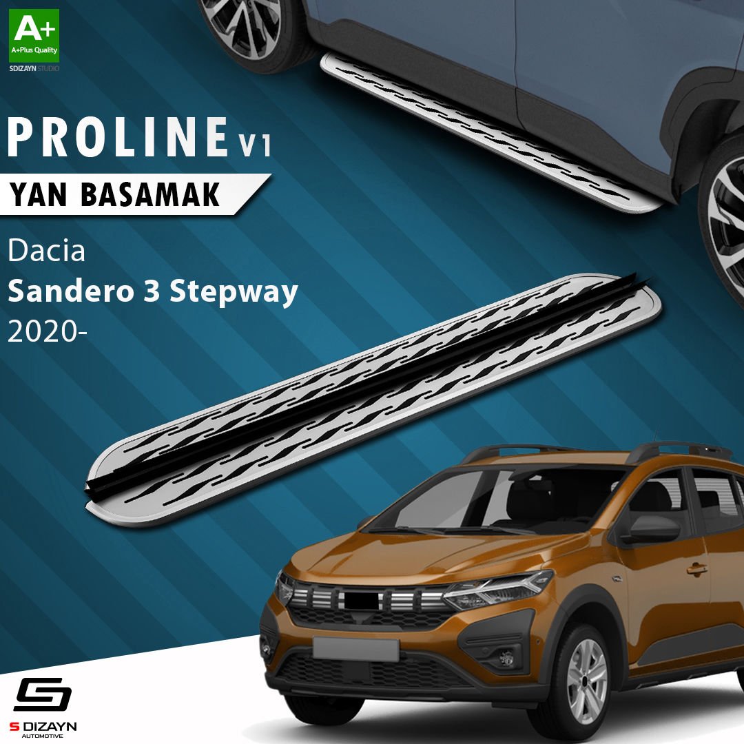 S-Dizayn Dacia Sandero 3 Stepway OEM Still Pro V2 Aluminyum Yan Basamak 183 Cm 2020 Üzeri