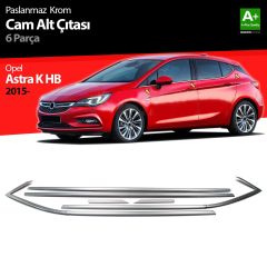 Opel Astra Uyumlu K Hatchback Krom Cam Çıtası 6 Parça. 2015 Üzeri