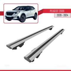 Peugeot 2008 2020 ve Sonrası ile uyumlu HOOK Model Anahtar Kilitli Ara Atkı Tavan Barı GRİ