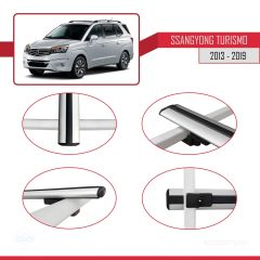 Ssangyong Turismo 2013-2019 Arası ile uyumlu Basic Model Ara Atkı Tavan Barı GRİ 3 ADET