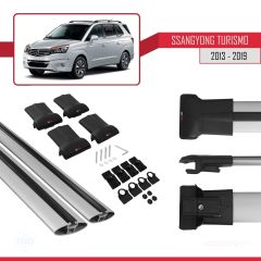 Ssangyong Turismo 2013-2019 Arası ile uyumlu FLY Model Ara Atkı Tavan Barı GRİ