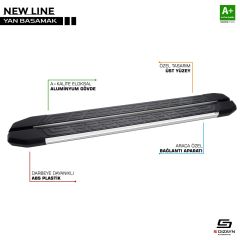 Renault Traffic Uyumlu 3 Kısa Şase Newline Krom Yan Basamak 229 Cm 2014 Üzeri
