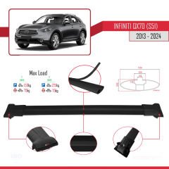 Infiniti QX70 S51 2013 ve Sonrası ile Uyumlu FLY Model Ara Atkı Tavan Barı SİYAH