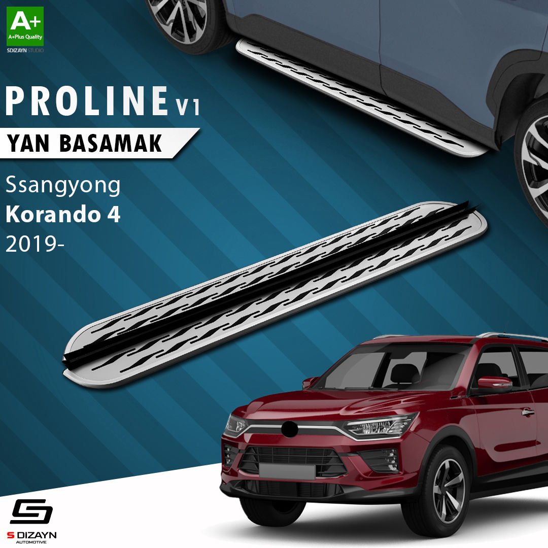 S-Dizayn Ssangyong Korando OEM Still Pro V2 Aluminyum Yan Basamak 183 Cm 2019 Üzeri