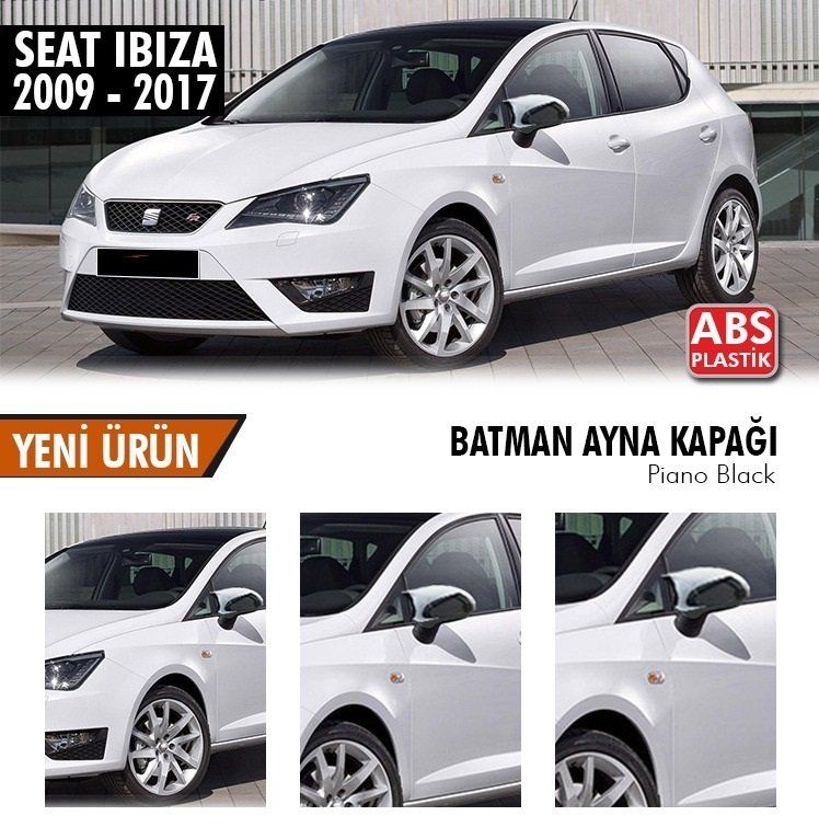 Seat İbiza Uyumlu (2009-2017) Batman Yarasa Ayna Kapağı (Piano Black)