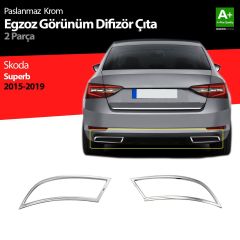 Skoda Superb Uyumlu Krom Egzoz Çıkışı 2 Parça 2015-2019