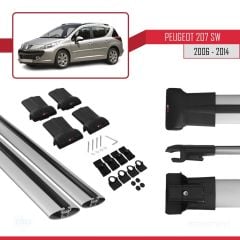 Peugeot 207 SW 2006-2014 Arası ile Uyumlu FLY Model Ara Atkı Tavan Barı GRİ