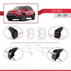 Fiat 500X 2014 ve Sonrası ile uyumlu ACE-2 Ara Atkı Tavan Barı GRİ